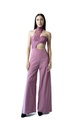 Mauve Elegance French Lace Halter Jumpsuit