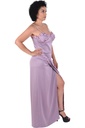Rhinestone-Embellished Floral Applique Maxi Dress