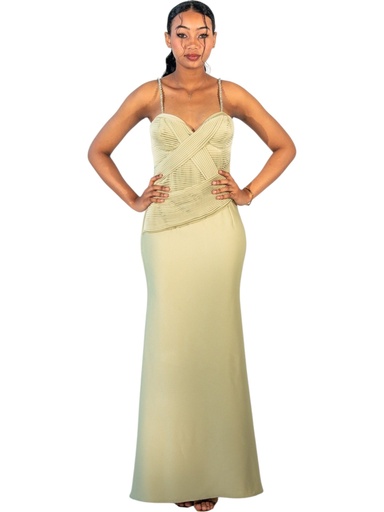 Rushed- bodice maxi dress
