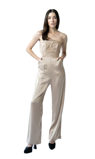 Luxenet Cutout Bustier Jumpsuit 